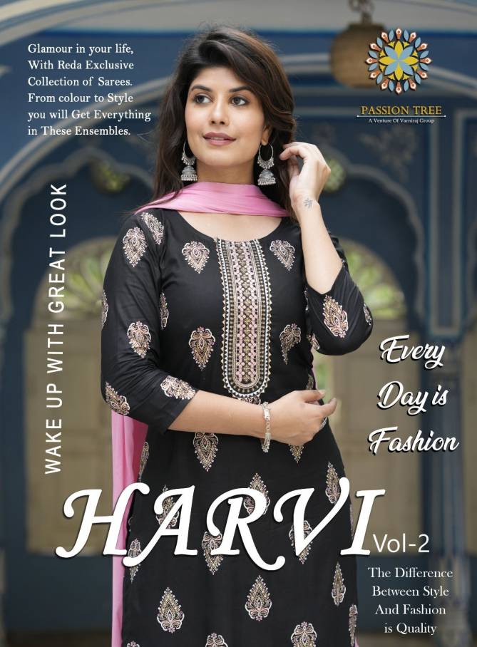 Harvi Vol 2 By Passion Tree Straight Cut Readymade Suits Catalog